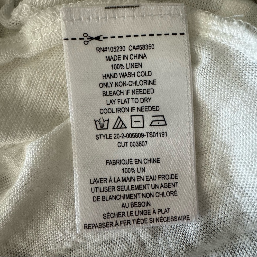 CURRENT/ELLIOTT “The Cosmos Tee” 100% Linen Flutter Sleeve Knit Top W/Tag 4/XL - Picture 6 of 14